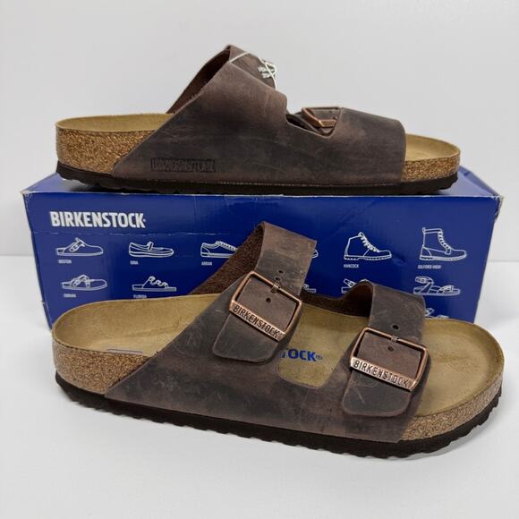 NIB • Birkenstock Arizona Soft Footbed Oiled Leather Size: 40 L9/M7 Normal Width - Picture 2 of 8